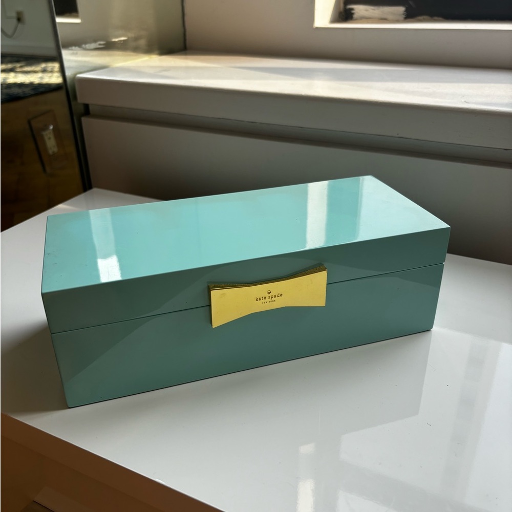 Kate Spade Teal Jewelry Organizer with Gold Accent
